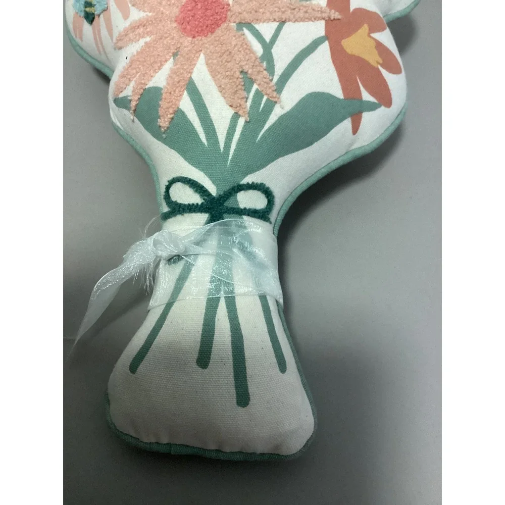 Floral Bouquet Decorative Pillow Smagll Cream Pink Bee Embroidery Target TikTok